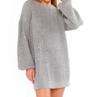 SHOW ME YOUR MUMU SOCIAL SWEATER DRESS IN SILVER