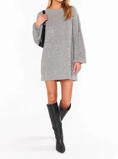 SHOW ME YOUR MUMU SOCIAL SWEATER DRESS IN SILVER