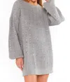 Show Me Your Mumu Social Sweater Dress In Silver Sequins Knit In Multi