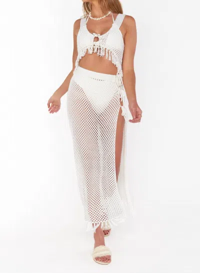 Show Me Your Mumu St. Lucia Crochet Knit Skirt In White