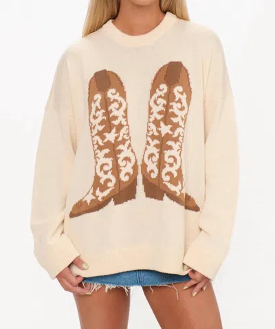 Show Me Your Mumu Stay Awhile Sweater In Cowboy Boot Knit In Brown