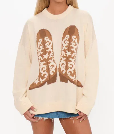 Show Me Your Mumu Stay Awhile Sweater In Cowboy Boot Knit In Neutral