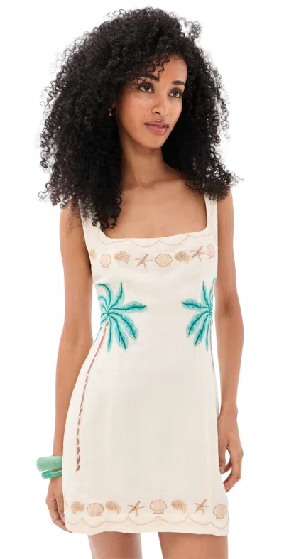 Show Me Your Mumu Steph Mini Dress In Beachfront Embroidery In White