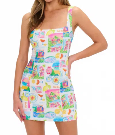 Show Me Your Mumu Steph Mini Dress In Amalfi Coast Linen In Multi