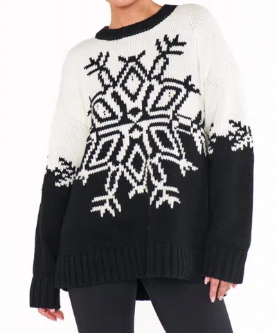 SHOW ME YOUR MUMU STOWE SWEATER IN SNOWFLAKE KNIT