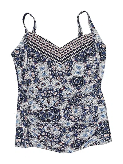 Pre-owned Show Me Your Mumu Swimsuit Top Blue Paisley Pattern Swimwear