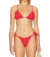 Show Me Your Mumu Tanning Bikini Top In Red Scrunch In Multi