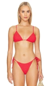 Show Me Your Mumu Tanning Bikini Top In Red Scrunch In Red Scrunch