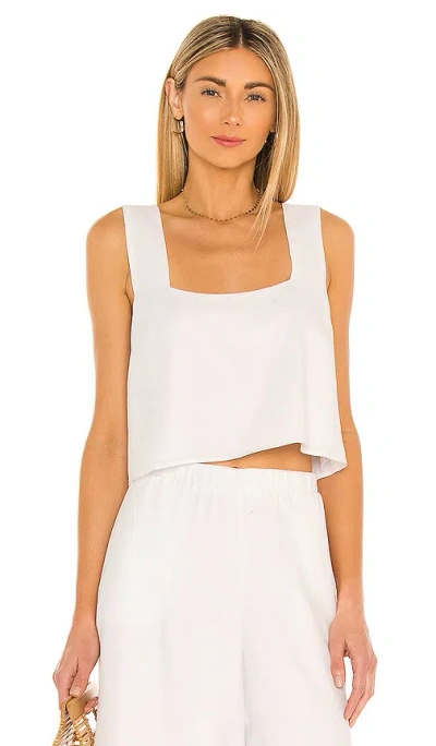Show Me Your Mumu Tara Crop Top In White Linen