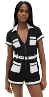 Show Me Your Mumu Tempe Romper Black/white In Black/white