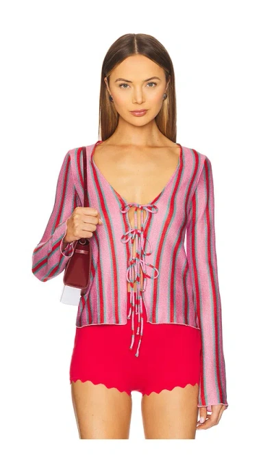 Show Me Your Mumu Thrill Tie Top In Pink