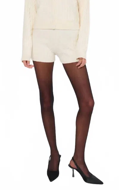 Show Me Your Mumu Throw On Shorts In Snow Cable Knit In Neutral