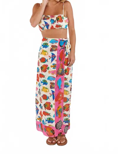 Show Me Your Mumu Tia Wrap Skirt In Rainbow Reef In Black