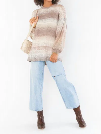 Show Me Your Mumu Timothy Tunic Sweater In Neutral Space Dye Knit In Brown