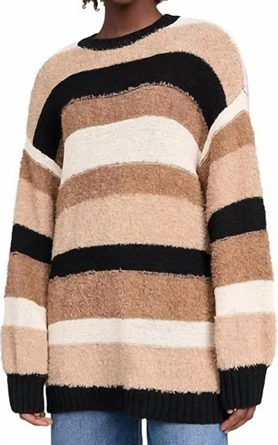 Show Me Your Mumu Timothy Tunic Sweater In Neutral Stripe In Multi