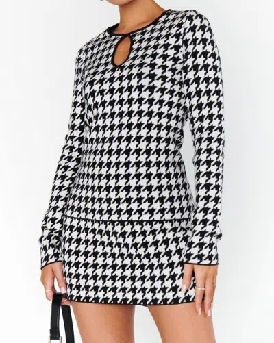 SHOW ME YOUR MUMU TIPPI TOP IN HOUNDSTOOTH KNIT