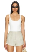 Show Me Your Mumu Tobi Boysuit In White Rib Knit