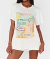Show Me Your Mumu Tom Short Sleeve Tee In White In Gray