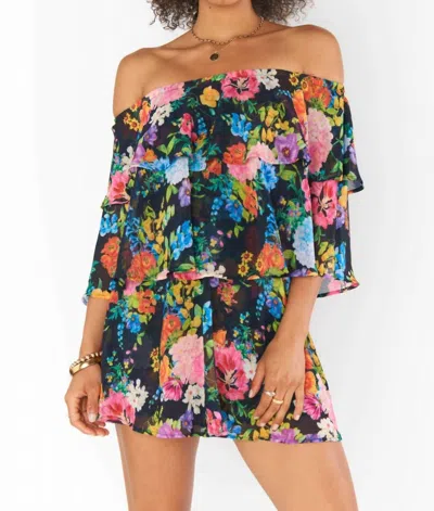 Show Me Your Mumu Triple Decker Romper In Midnight Botanical Floral In Multi