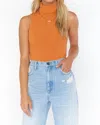 Show Me Your Mumu Turtle Bodysuit In Burnt Orange Rib Knit In Orange