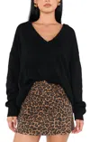 Show Me Your Mumu Tyra Belted Zip Skirt In Leopard Latte Denim In Multi