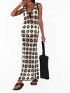 Show Me Your Mumu Vacay Tank Coverup In Checkers Floral Crochet In Black