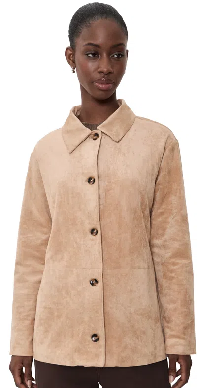 Show Me Your Mumu Vancouver Jacket Beige Faux Suede In Neutral