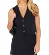 Show Me Your Mumu Vicky Sleeveless Vest In Black Denim In Black