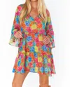 Show Me Your Mumu Viola Mini Dress In Bright Floral Soiree In Multi