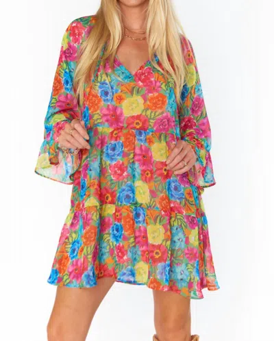 Show Me Your Mumu Viola Mini Dress In Bright Floral Soiree In Multi