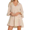 Show Me Your Mumu Viola Mini Dress In Checkered Tan In Multi