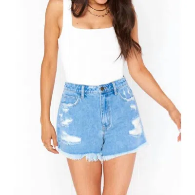 Show Me Your Mumu Women's Philly Pinch Waist Shorts In Blues Cruise