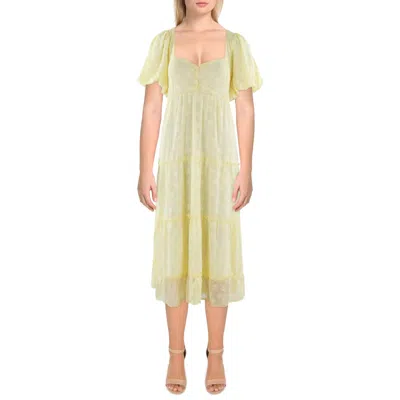 Show Me Your Mumu Womens Embroidered Polyester Midi Dress