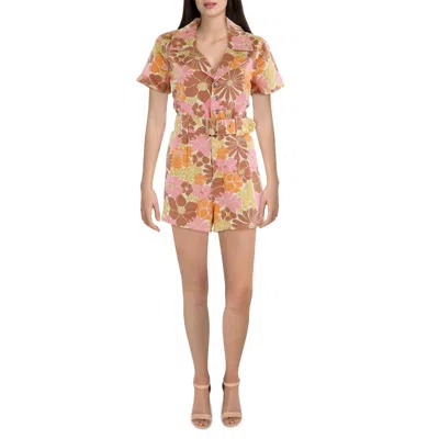 Show Me Your Mumu Womens Floral Print Denim Romper