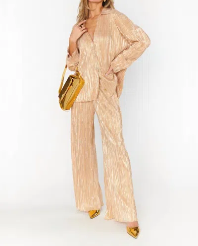 Show Me Your Mumu Your Mumu Everywhere Pants In Gold Pleat In Multi