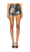 Show Me Your Mumu Ziggy Shorts In Silver Shiny Stretch