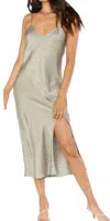 Show Me Your Mumu Zio Leopard Silk Dress In Leopard Green In Black