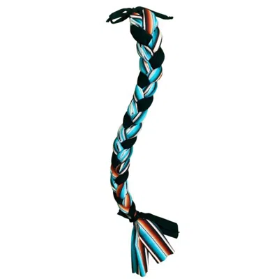 Showman Braid-in Lycra Horses Tail Bag In Teal Serape In Blue