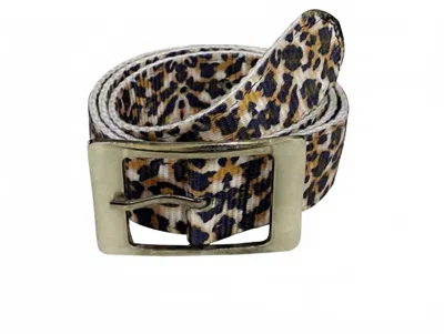 Showman Women's Nylon Pre Punched Holes Belt In Leopard In Brown