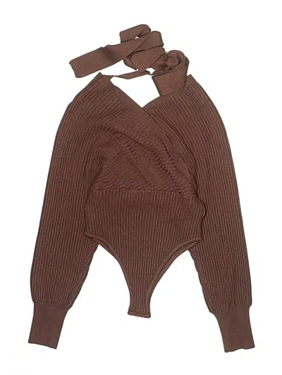 Pre-owned Showpo Bodysuit In Brown