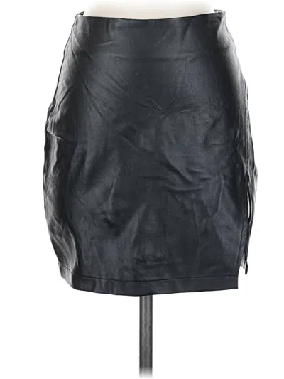 Pre-owned Showpo Faux Leather Skirt In Black