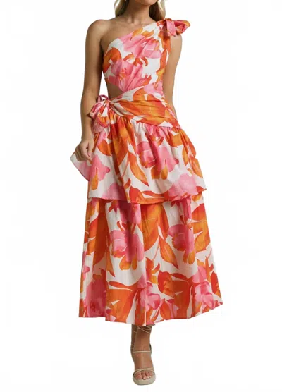 Showpo Honolulu Midi Dress In Orange Floral In Multi
