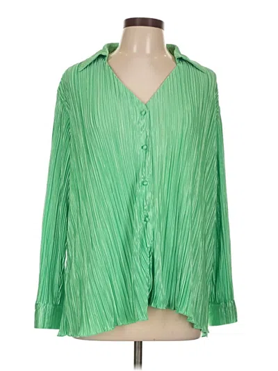 Pre-owned Showpo Long Sleeve Blouse In Green