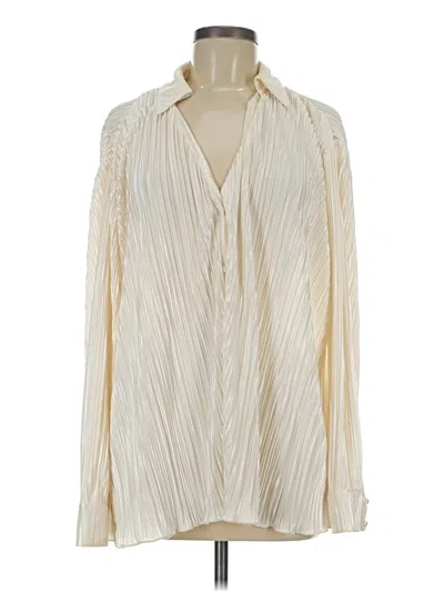 Pre-owned Showpo Long Sleeve Blouse In White
