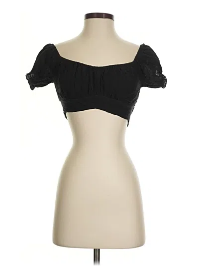 Pre-owned Showpo Short Sleeve Top Black Sweetheart Neckline Tops
