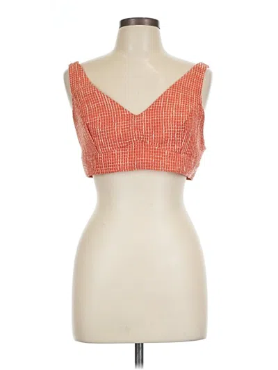 Showpo Sleeveless Top Orange Sweetheart Neckline Tops