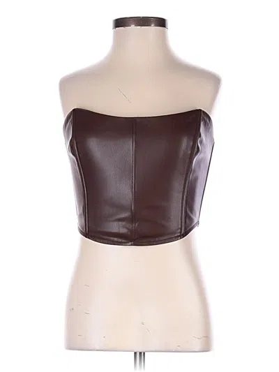 Pre-owned Showpo Tube Top Brown Strapless Neckline Tops