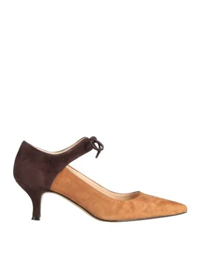 Showroom Woman Pumps Camel Size 8 Leather