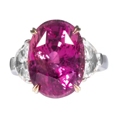 Pre-owned Shreve, Crump & Low 16.95 Carat Pink Sapphire Sapphire And Diamond Platinum Ring