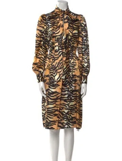 Pre-owned Shrimps Animal Print Knee-length Dress In Neutral